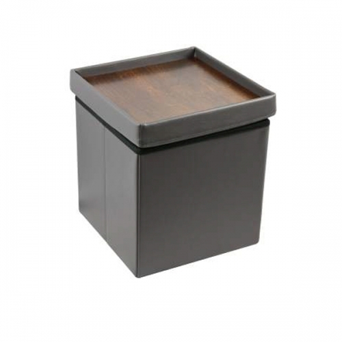 Foldable Storage Ottoman With Tray